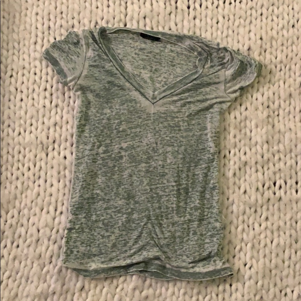 Green V-neck
